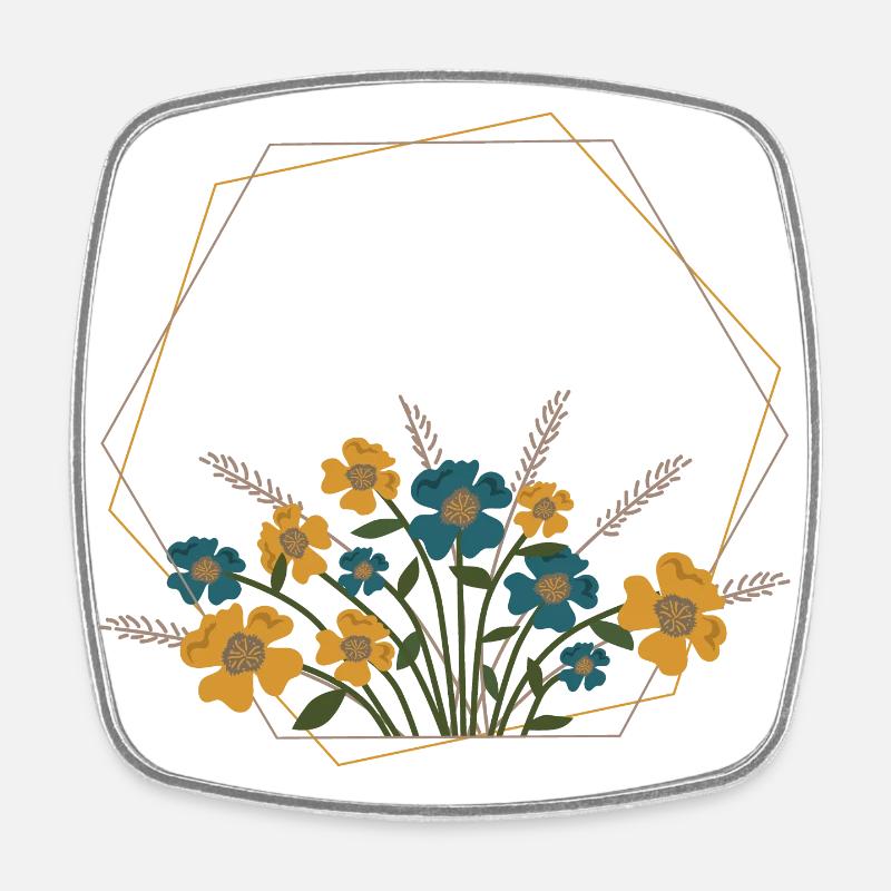 Bouquet - Magnet carré - blanc
