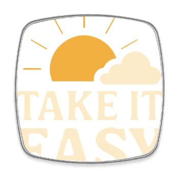 Take It Easy Vintage Sun Design - Square fridge magnet - white - Front