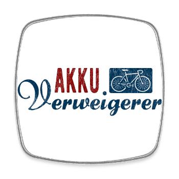 Akkuverweigerer Radsport - Echte Biker - Viereckiger Kühlschrankmagnet - Weiß - Vorne