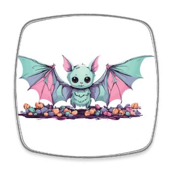 Pastel gothique chauve-souris Kawaii Halloween Design - Magnet carré - blanc - Devant