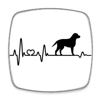 Labrador Herzschlag Hund Hundeliebe Hunderasse - Viereckiger Kühlschrankmagnet - Weiß - Vorne