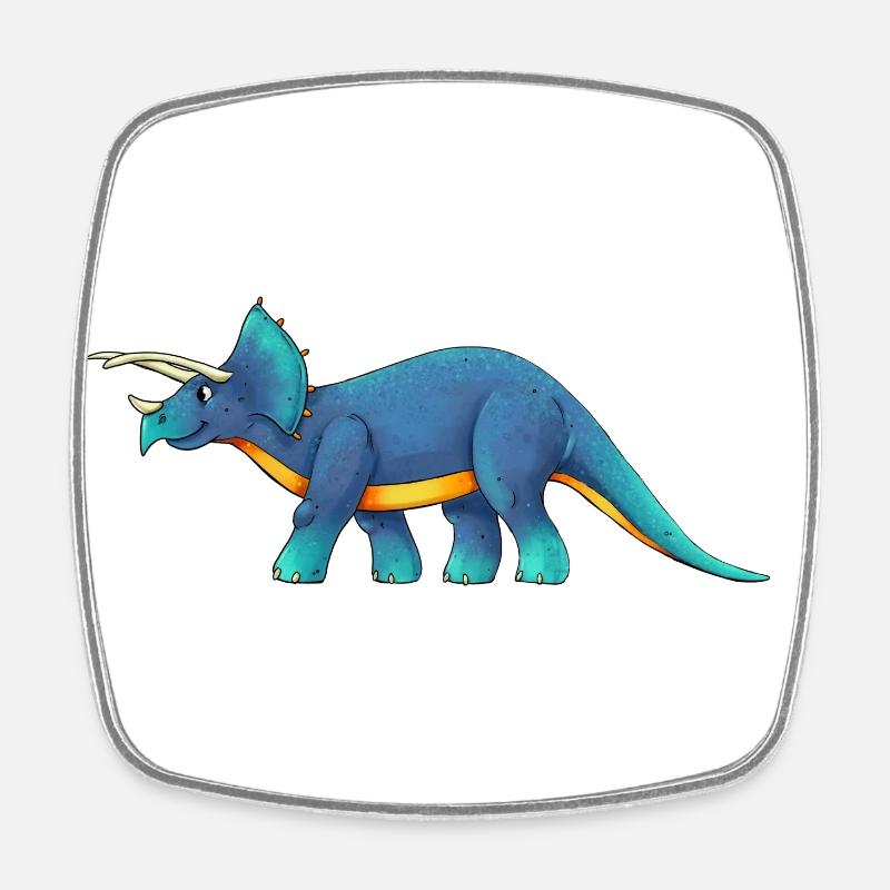 Triceratops - Square fridge magnet - white