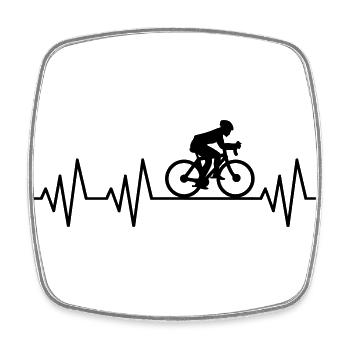 Heartbeat Cycling Cyclists Cycling - Square fridge magnet - white - Front