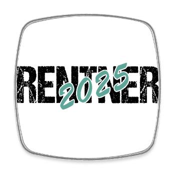 Rentner 2025, Pension, Rente 2025 - Viereckiger Kühlschrankmagnet - Weiß - Vorne