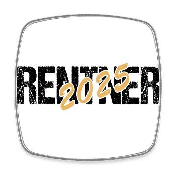 Geschenk für Rentner - Viereckiger Kühlschrankmagnet - Weiß - Vorne