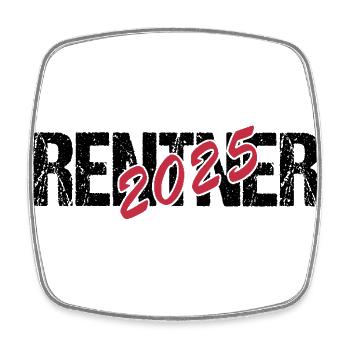 Rentner 2025 Ruhestand Rente Geschenk - Viereckiger Kühlschrankmagnet - Weiß - Vorne