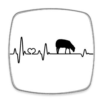 Sheep heartbeat shepherd gift idea love sheep - Square fridge magnet - white - Front