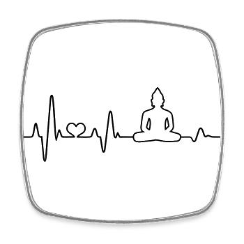 Herzschlag Buddha Buddhismus Buddhist Geschenk - Viereckiger Kühlschrankmagnet - Weiß - Vorne