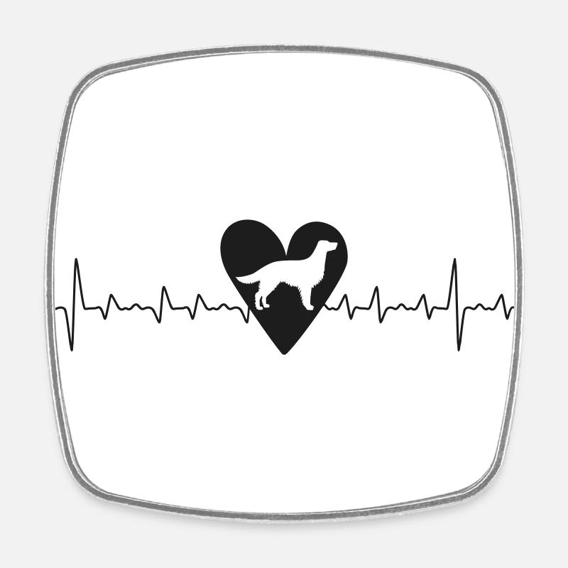 Irish Setter Heart Line - Square fridge magnet - white