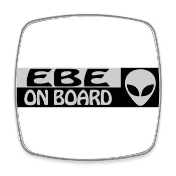 EBE ON BOARD - Square fridge magnet - white - Front