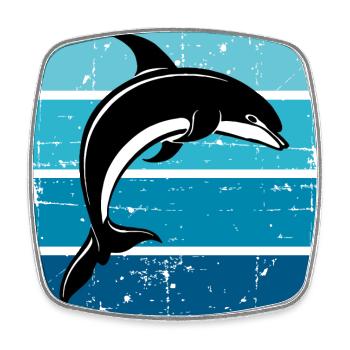Dolphin Ocean Sea Whale Dolphin - Square fridge magnet - white - Front