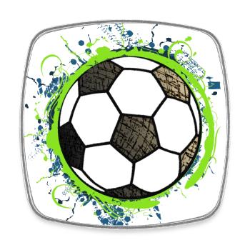 Football-Design 01 - Viereckiger Kühlschrankmagnet - Weiß - Vorne