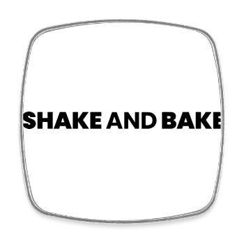 shake and bake - Square fridge magnet - white - Front