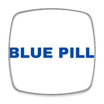Blue Pill - Viereckiger Kühlschrankmagnet - Weiß - Vorne