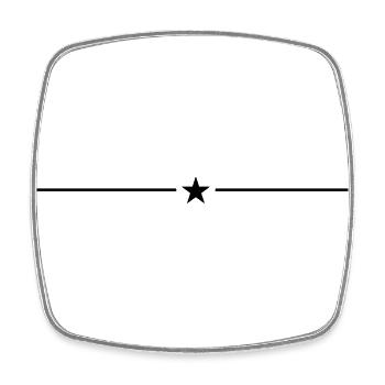 Star Line Element - Square fridge magnet - white - Front