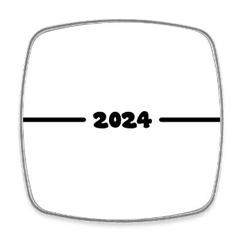 2024 year - Square fridge magnet - white - Front