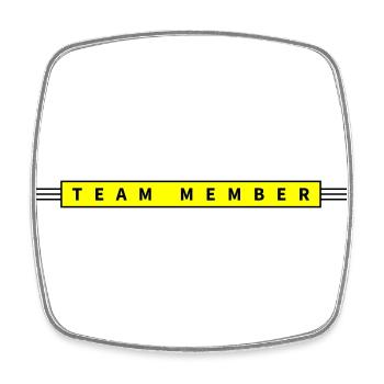 Team Mitglied Symbol - Viereckiger Kühlschrankmagnet - Weiß - Vorne