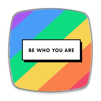 Be who you are - Viereckiger Kühlschrankmagnet - Weiß - Vorne