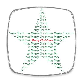 Frohe Weihnachten, Stern, Star - Viereckiger Kühlschrankmagnet - Weiß - Vorne