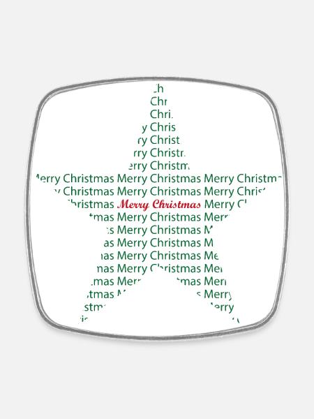 Merry Christmas, Star, Star - Square fridge magnet - white