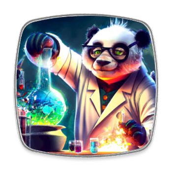Professor Panda - Viereckiger Kühlschrankmagnet - Weiß - Vorne