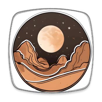 Boho Moon Adventures - Erkundung der Wüste - Viereckiger Kühlschrankmagnet - Weiß - Vorne