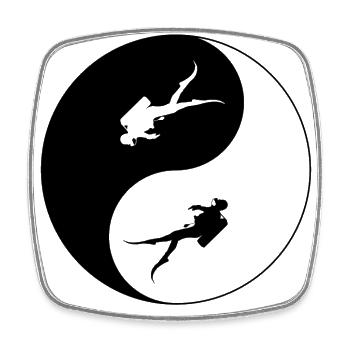 Tauchen. Addicetd to diving - Viereckiger Kühlschrankmagnet - Weiß - Vorne