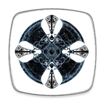 Keltisches Kreuz - Viereckiger Kühlschrankmagnet - Weiß - Vorne
