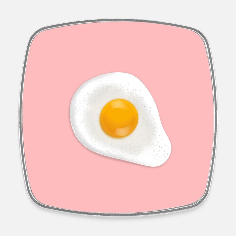 fried egg - Square fridge magnet - white