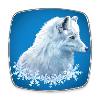 Poster Polarfuchs - Viereckiger Kühlschrankmagnet - Weiß - Vorne