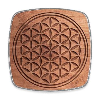 Flower Of Life - Wood Cut Out 2 - Square fridge magnet - white - Front