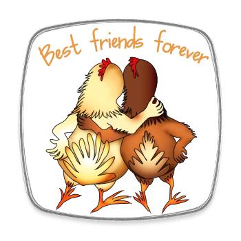Best Friends Forever - Square fridge magnet - white - Front