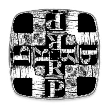 HRP Cross - Square fridge magnet - white - Front