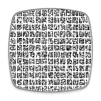 Glyphs - Viereckiger Kühlschrankmagnet - Weiß - Vorne