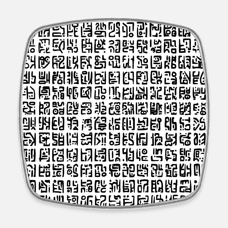 Glyphs - Square fridge magnet - white