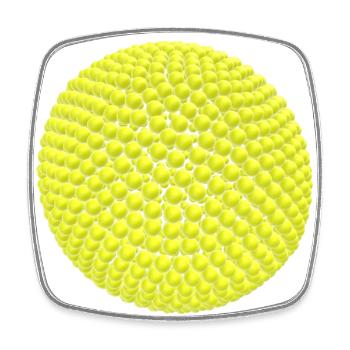 Yellow balls as a ball - Square fridge magnet - white - Front