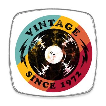 Vintage 1972 - Viereckiger Kühlschrankmagnet - Weiß - Vorne