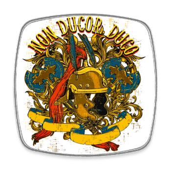 Duco non ducor avec les armes romaines - Magnet carré - blanc - Devant