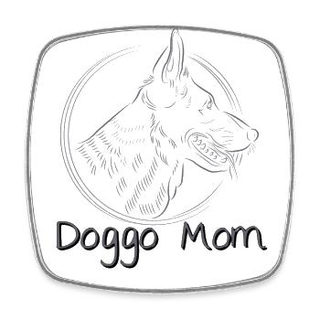Doggo Mom - Viereckiger Kühlschrankmagnet - Weiß - Vorne