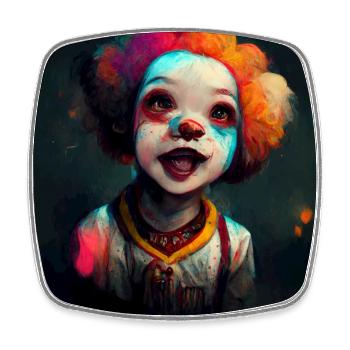 Cute & Creepy - Clown Jack - Square fridge magnet - white - Front