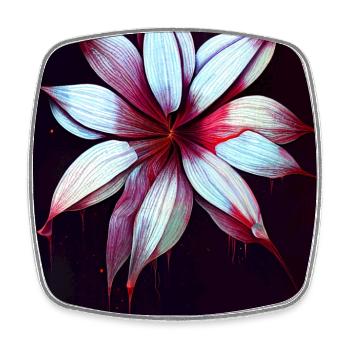 Red Flower - Viereckiger Kühlschrankmagnet - Weiß - Vorne