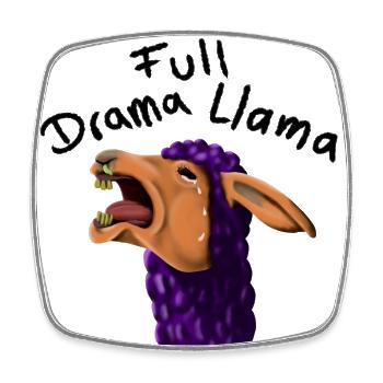 FullDramaLlama - Magnet carré - blanc - Devant