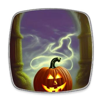 Halloween Scary Funny Pumpkin Head Evil - Square fridge magnet - white - Front