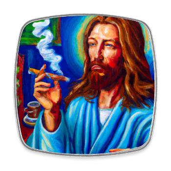 Jesus Christ - Viereckiger Kühlschrankmagnet - Weiß - Vorne