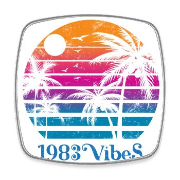 1983 Vintage - Viereckiger Kühlschrankmagnet - Weiß - Vorne