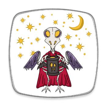 Sankt Martin Skelettküken mit Laterne bei Nacht - Viereckiger Kühlschrankmagnet - Weiß - Vorne