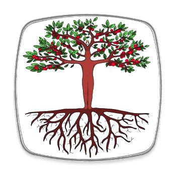Homme-Arbre - Magnet carré - blanc - Devant