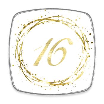 16 - Square fridge magnet - white - Front
