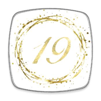 19 - Square fridge magnet - white - Front