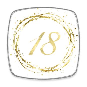 18 - Square fridge magnet - white - Front